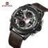 NAVIFORCE 9225 Dual Display Quartz Analog Digital Wristwatch for Men Genuine Leather Strap Water Resistant Man Watch
