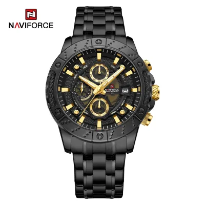 NAVIFORCE 9227 Men's Watches Sport Chronograph Quartz Calendar Man's Wristwatches Stainless Steel Waterproof Clock Male