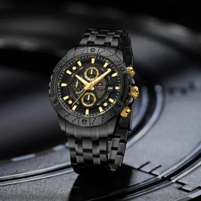 NAVIFORCE 9227 Men's Watches Sport Chronograph Quartz Calendar Man's Wristwatches Stainless Steel Waterproof Clock Male