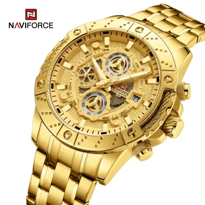 NAVIFORCE 9227 Men's Watches Sport Chronograph Quartz Calendar Man's Wristwatches Stainless Steel Waterproof Clock Male
