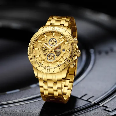 NAVIFORCE 9227 Men's Watches Sport Chronograph Quartz Calendar Man's Wristwatches Stainless Steel Waterproof Clock Male