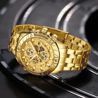 NAVIFORCE 9227 Men's Watches Sport Chronograph Quartz Calendar Man's Wristwatches Stainless Steel Waterproof Clock Male