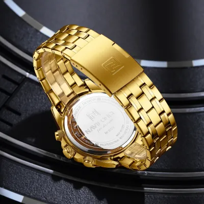 NAVIFORCE 9227 Men's Watches Sport Chronograph Quartz Calendar Man's Wristwatches Stainless Steel Waterproof Clock Male