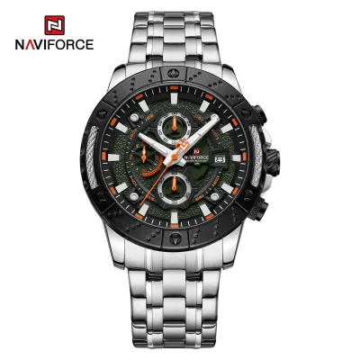NAVIFORCE 9227 Men's Watches Sport Chronograph Quartz Calendar Man's Wristwatches Stainless Steel Waterproof Clock Male