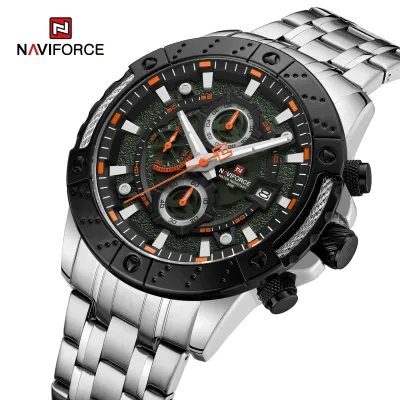 NAVIFORCE 9227 Men's Watches Sport Chronograph Quartz Calendar Man's Wristwatches Stainless Steel Waterproof Clock Male