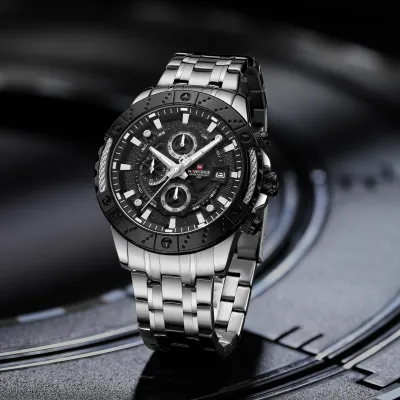 NAVIFORCE 9227 Men's Watches Sport Chronograph Quartz Calendar Man's Wristwatches Stainless Steel Waterproof Clock Male