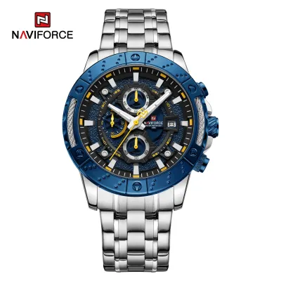 NAVIFORCE 9227 Men's Watches Sport Chronograph Quartz Calendar Man's Wristwatches Stainless Steel Waterproof Clock Male