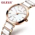 OLEVS 5877 Ceramics Watchstrap Quartz Women Watch Waterproof Luxury Brand Watch For Women Fashion Elegant Ladies Bracelet Watch