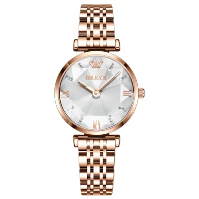 Olevs 6642 womens watches top luxury rhombus mirror quartz watch women stainless steel waterproof ladies wristwatches