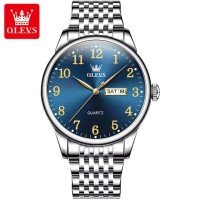 OLEVS 5535 Business Watch for Men Top Brand Luxury Quartz Man Wristwatch Simple Original Stainless Steel Waterproof Men's Watches