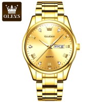 OLEVS 5563 Quartz Men Watch Luxury Brand 2023 New Diamond Mens Watches Weekly Calendar Display 3ATM Waterproof