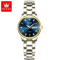 OLEVS 5563 Quartz Watch For Women Luxury Waterproof Luminous Stainless Steel Wristwatches Week Display Calendar Women's Watches