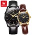 OLEVS 6898 Fashion Waterproof Couple Wristwatches, PU Strap High Quality Exquisite Quartz Watches For Couple Luminous Calendar