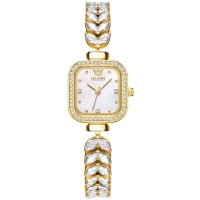 OLEVS 9987 Original Quartz Watch for Women Diamond Mermaid Stainless steel Wristwatch Luxury Square Diamond Dial Ladies' Watches