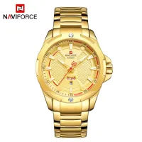 NAVIFORCE NF9161 Men's Wrist Watch Waterproof Business Casual Watches Date Display Quartz Stainless Steel Male Clock