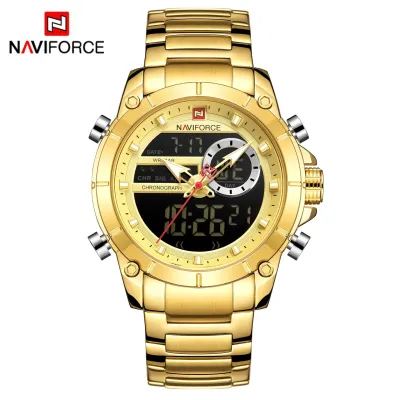 NAVIFORCE NF9163 Luxury Original Sports Men Wristwatch Quartz Steel Waterproof Digital Fashion Male Watch