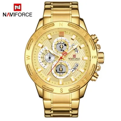NAVIFORCE NF9165 Men Watches Clock Chronograph Stainless-Steel Military Waterproof Quartz Watch Male Wrist Watch