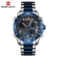 NAVIFORCE NF9171 Business Men Watch Quartz Digital Male Clock Military Sport Stainless Steel Top Brand Luxury Blue Man Wristwatch
