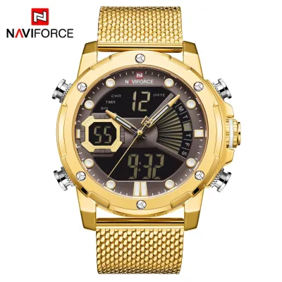 NAVIFORCE NF9172 Men Watch Quartz Digital Male Clock Military Sport Stainless Steel Top Brand Luxury Man Wristwatch