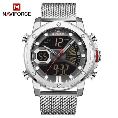 NAVIFORCE NF9172 Men Watch Quartz Digital Male Clock Military Sport Stainless Steel Top Brand Luxury Man Wristwatch