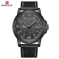 NAVIFORCE NF9177 Casual Men Leather Strap Watches Military Sport Waterproof Male Wristwatch Quartz Calendar Man Clock