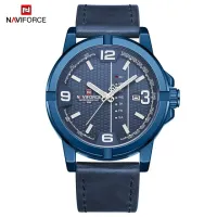 NAVIFORCE NF9177 Casual Men Leather Strap Watches Military Sport Waterproof Male Wristwatch Quartz Calendar Man Clock