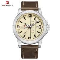 NAVIFORCE NF9177 Casual Men Leather Strap Watches Military Sport Waterproof Male Wristwatch Quartz Calendar Man Clock