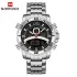 NAVIFORCE NF9181 Watches Men Stainless Steel Sports Male Clock Digital Quartz Military Man LED Wristwatch