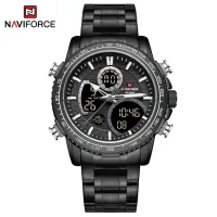 NAVIFORCE NF9182 Business Men Watch Dual Display Sport Timepiece Chronograph Date Quartz Waterproof Male Watch