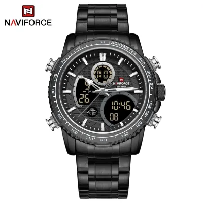 NAVIFORCE NF9182 Business Men Watch Dual Display Sport Timepiece Chronograph Date Quartz Waterproof Male Watch