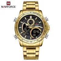 NAVIFORCE NF9182 Business Men Watch Dual Display Sport Timepiece Chronograph Date Quartz Waterproof Male Watch
