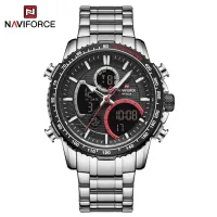 NAVIFORCE NF9182 Business Men Watch Dual Display Sport Timepiece Chronograph Date Quartz Waterproof Male Watch