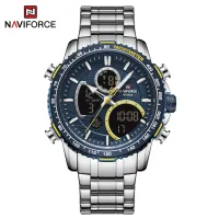 NAVIFORCE NF9182 Business Men Watch Dual Display Sport Timepiece Chronograph Date Quartz Waterproof Male Watch