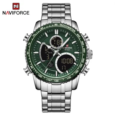 NAVIFORCE NF9182 Business Men Watch Dual Display Sport Timepiece Chronograph Date Quartz Waterproof Male Watch