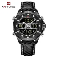 NAVIFORCE NF9194 Luxury Men Watch Quartz Digital Male Clock Military Sport Genuine Leather Waterproof Man Wristwatch