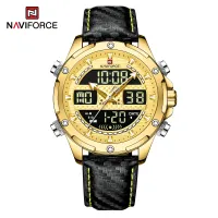 NAVIFORCE NF9194 Luxury Men Watch Quartz Digital Male Clock Military Sport Genuine Leather Waterproof Man Wristwatch