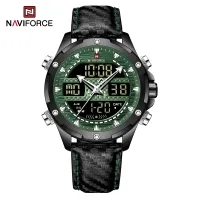 NAVIFORCE NF9194 Luxury Men Watch Quartz Digital Male Clock Military Sport Genuine Leather Waterproof Man Wristwatch