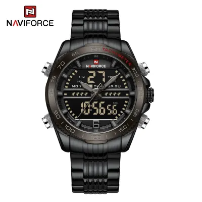 NAVIFORCE NF9195 Luxury Classic Men Watch Quartz Digital Male Clock Military Sport Stainless Steel Man Wristwatch