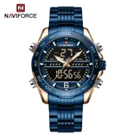 NAVIFORCE NF9195 Luxury Classic Men Watch Quartz Digital Male Clock Military Sport Stainless Steel Man Wristwatch