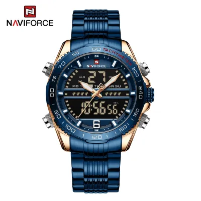 NAVIFORCE NF9195 Luxury Classic Men Watch Quartz Digital Male Clock Military Sport Stainless Steel Man Wristwatch