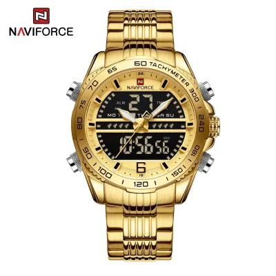NAVIFORCE NF9195 Luxury Classic Men Watch Quartz Digital Male Clock Military Sport Stainless Steel Man Wristwatch