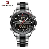NAVIFORCE NF9195 Luxury Classic Men Watch Quartz Digital Male Clock Military Sport Stainless Steel Man Wristwatch