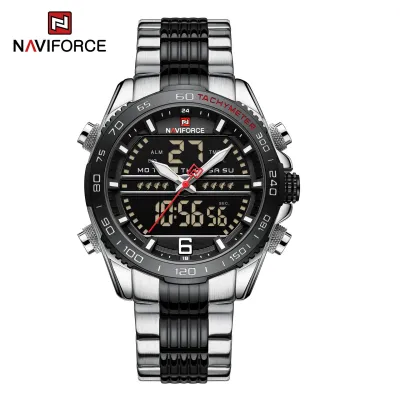 NAVIFORCE NF9195 Luxury Classic Men Watch Quartz Digital Male Clock Military Sport Stainless Steel Man Wristwatch