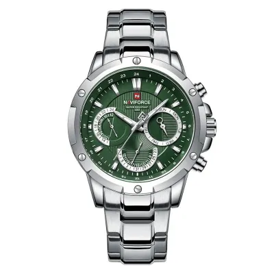 NAVIFORCE NF9196 Men Wristwatch Waterproof Man Watch Stainless Steel Sport Military Quartz Male Clock Gift 