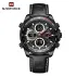 NAVIFORCE NF9197 Watches Men Military Sport Green Leather Waterproof Day Date Display Big Clock Male
