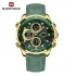 NAVIFORCE NF9197 Watches Men Military Sport Green Leather Waterproof Day Date Display Big Clock Male