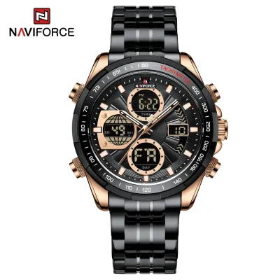 NAVIFORCE NF9197 Luxury Classic Men Watch Quartz Digital Male Clock Military Sport Stainless Steel Man Wristwatch