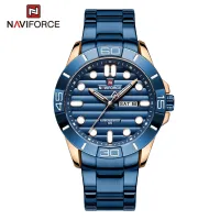 NAVIFORCE NF9198 Man Quartz Calendar Watches Business Casual Men Wristwatch Stainless Steel Military Waterproof Male Clock