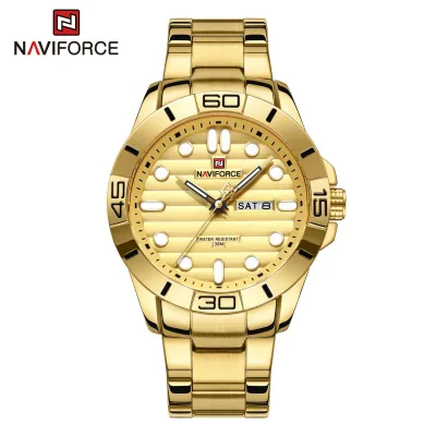 NAVIFORCE NF9198 Man Quartz Calendar Watches Business Casual Men Wristwatch Stainless Steel Military Waterproof Male Clock