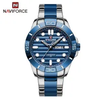 NAVIFORCE NF9198 Man Quartz Calendar Watches Business Casual Men Wristwatch Stainless Steel Military Waterproof Male Clock